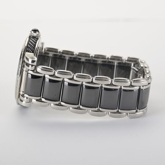 David Yurman T727-M Black Diamond Ceramic Steel 38mm Watch - Picture 10 of 12